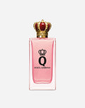 Dolce & Gabbana Q Eau de Parfum bottle in pink and gold, a luxury fruity-woody fragrance for women