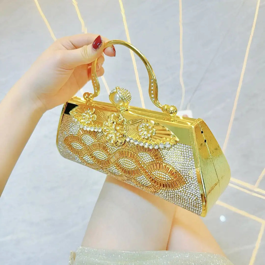 Handmade rhinestone Dinner bag Cocktail Dress Bag Hand-held skew party
