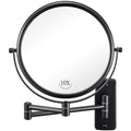 Wall Mounted Makeup Mirror - 1X/10X Magnifying Mirror for Wall 8 Inch Double Sided 360° Swivel Extendable Bathroom Mirror for Shaving Black