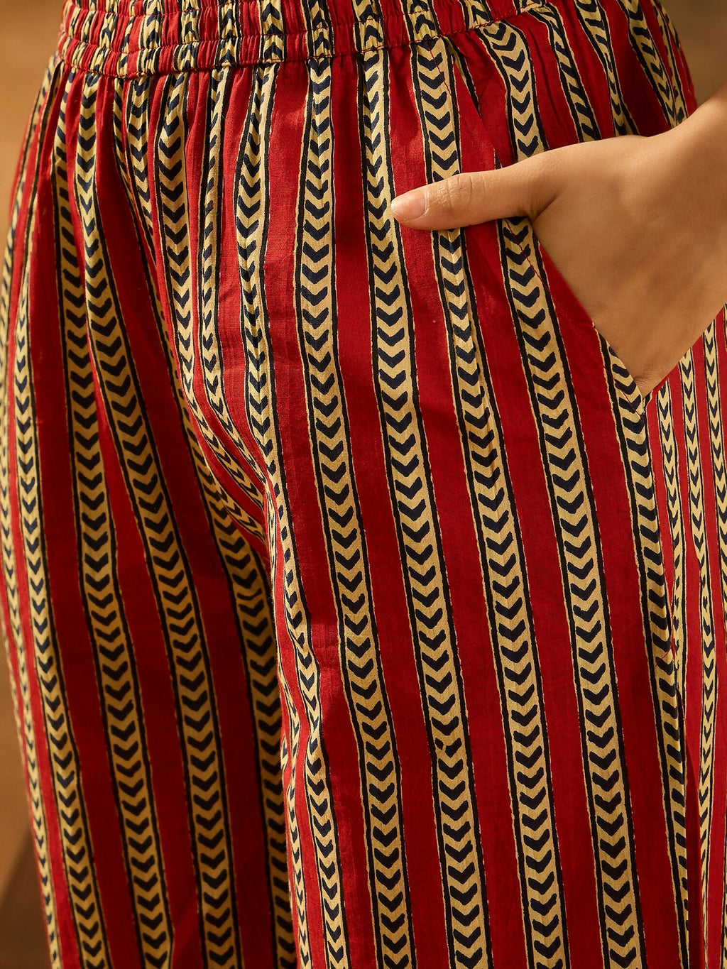 Printed Maroon Pure Cotton Kurta Set for Women