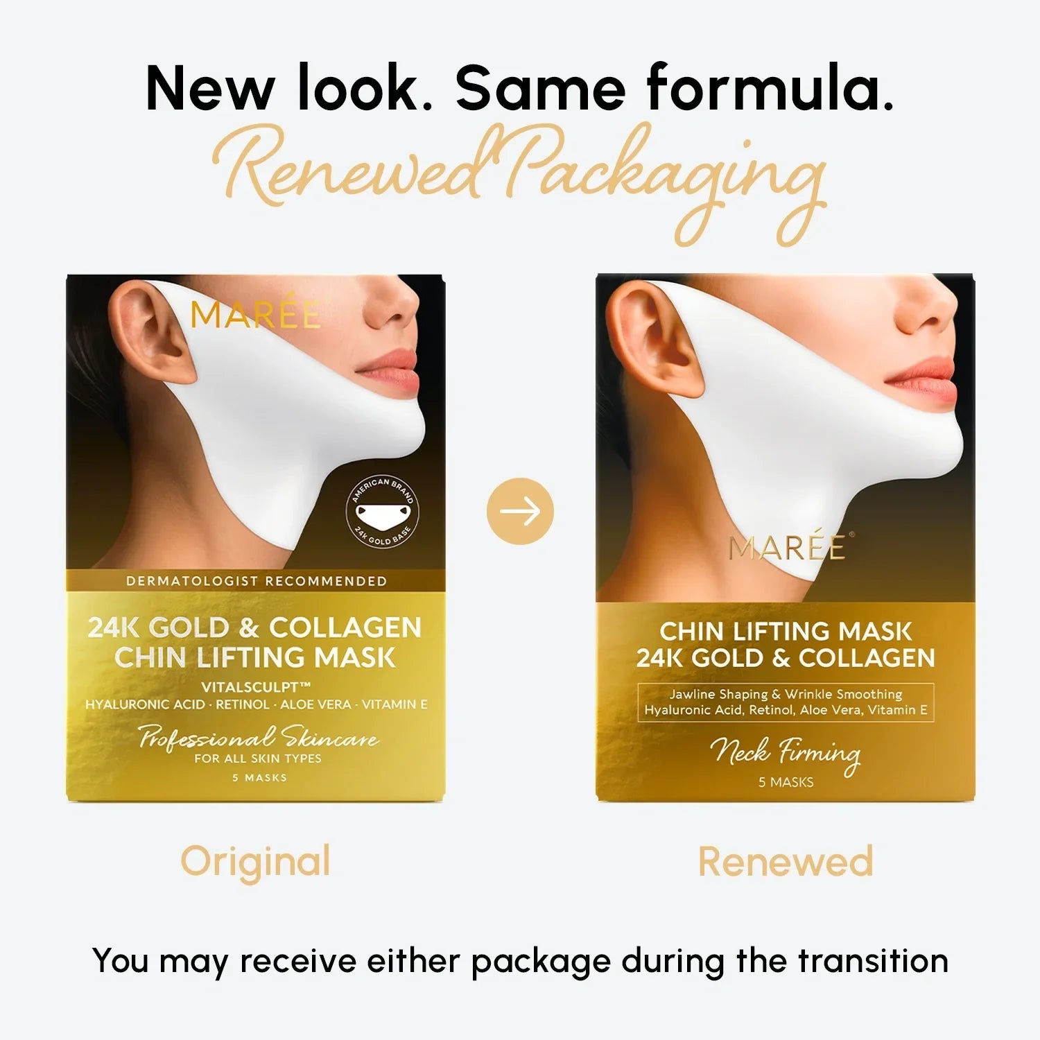 24K Gold Collagen V-Line Lifting Mask for Jawline and Neck - Image 13