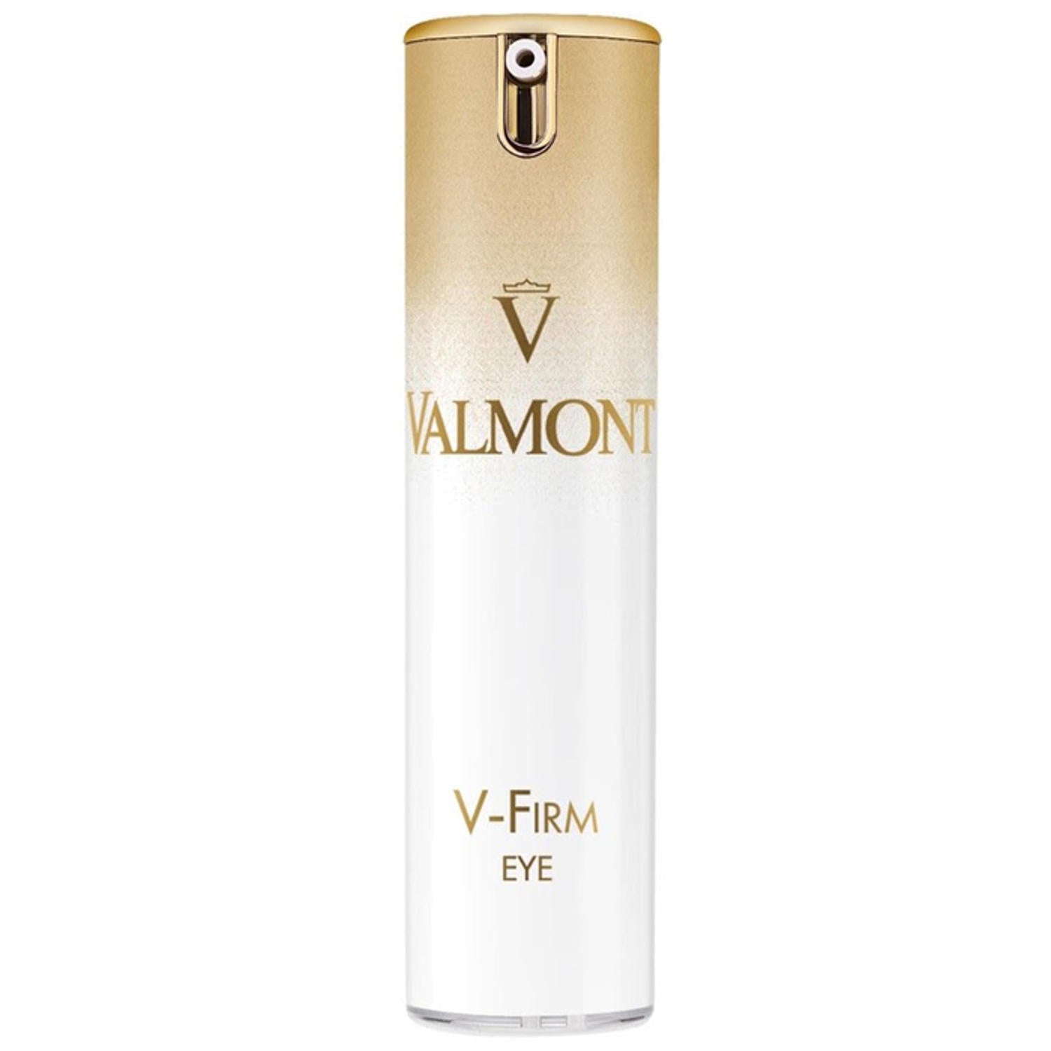 Valmont V-Firm Eye contour cream in gold and white packaging 15ml