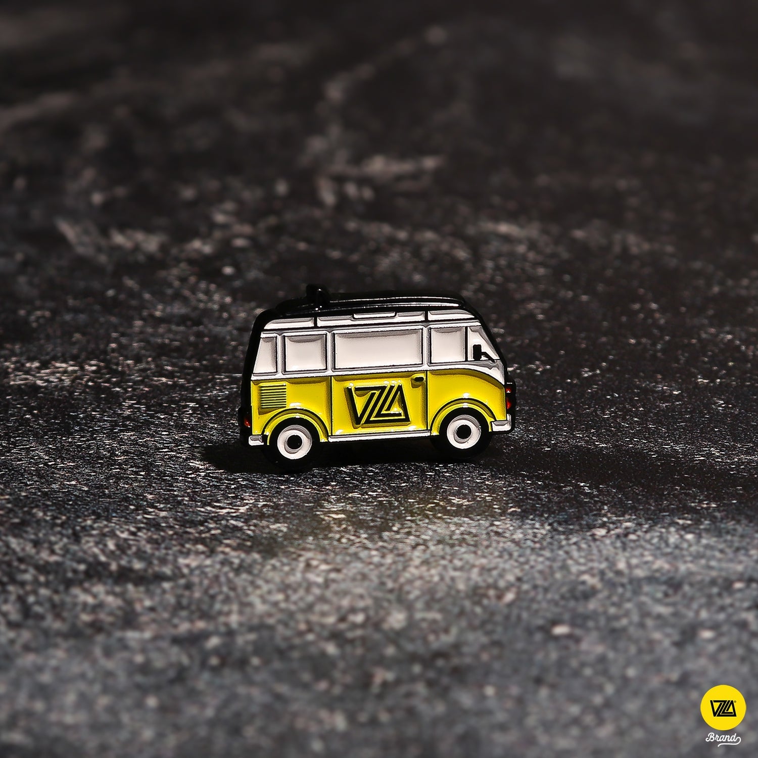 Yellow Vintage Van Enamel Pin Accessory