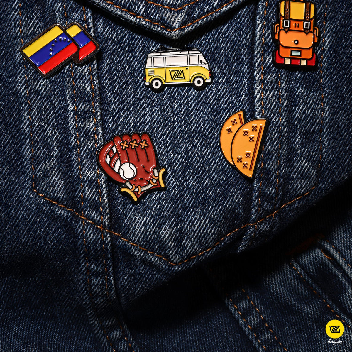 Yellow Vintage Van Enamel Pin Accessory
