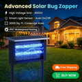 Solar-powered 4500V electric bug zapper for outdoor insect control