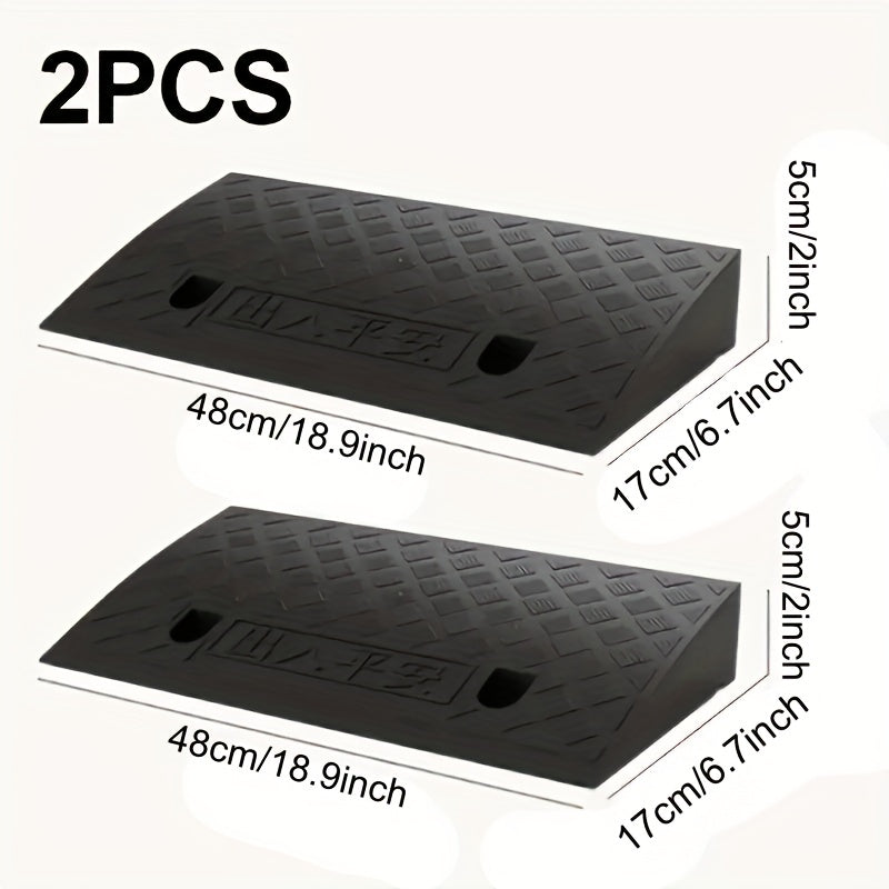 2PCS Heavy Duty Curb Ramp Portable Non-Slip Driveway Wheelchair Ramp