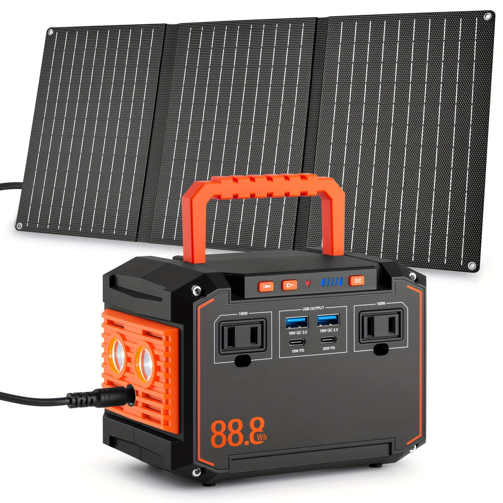 300W Portable Power Station with Solar Panel for Camping & Emergency