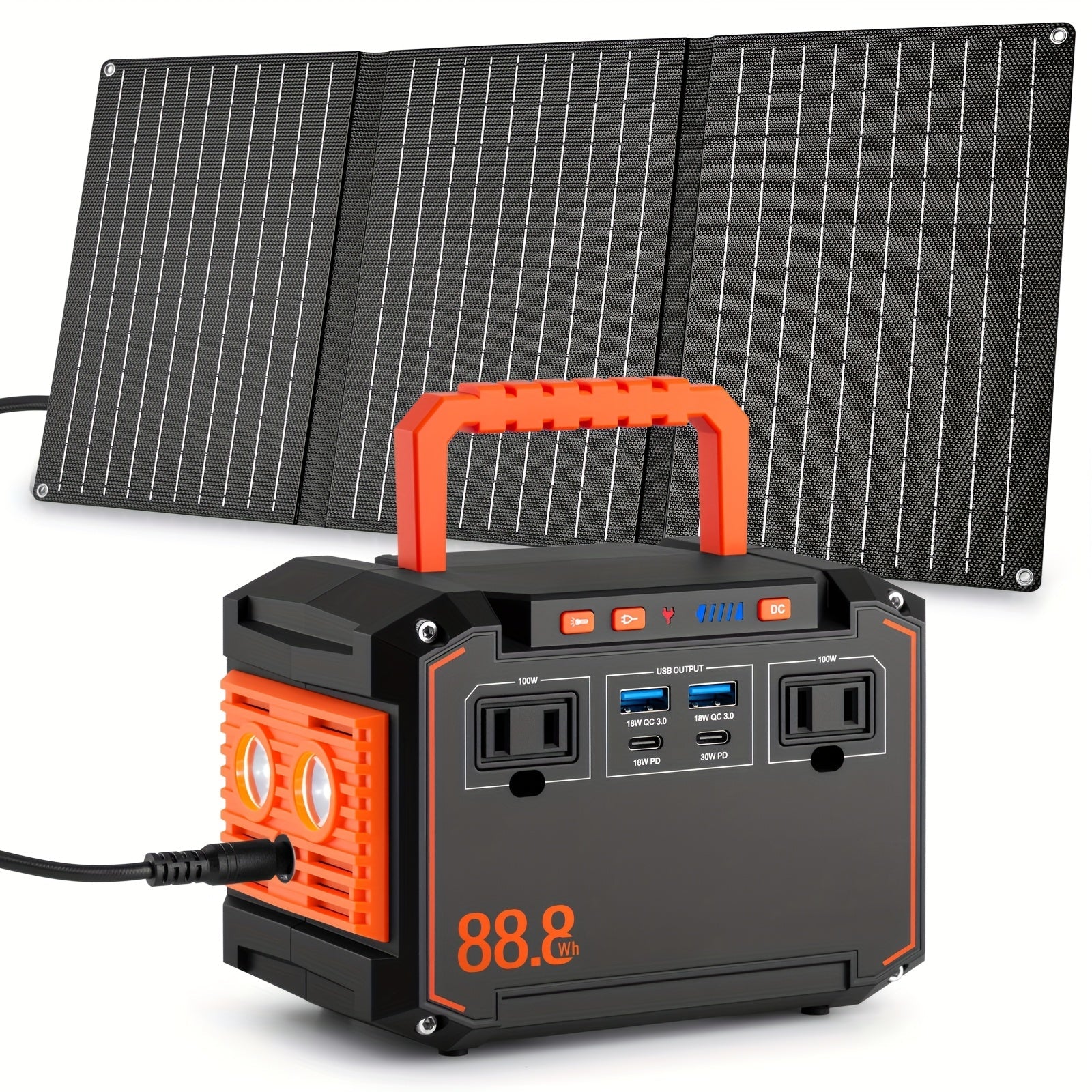 300W Portable Power Station with Solar Panel for Camping & Emergency