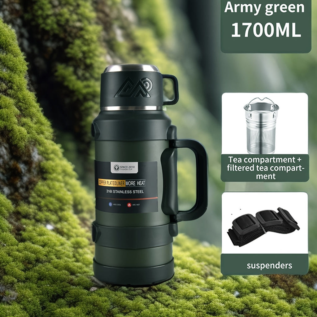Insulated Stainless Steel Water Bottle with Handle and Tea Infuser