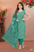 Joban Fashion Women Brocade Rama Round Neck Emroidery Kurta Set
