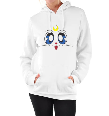 Women's Hooded Sweatshirt with Cute Cat Design