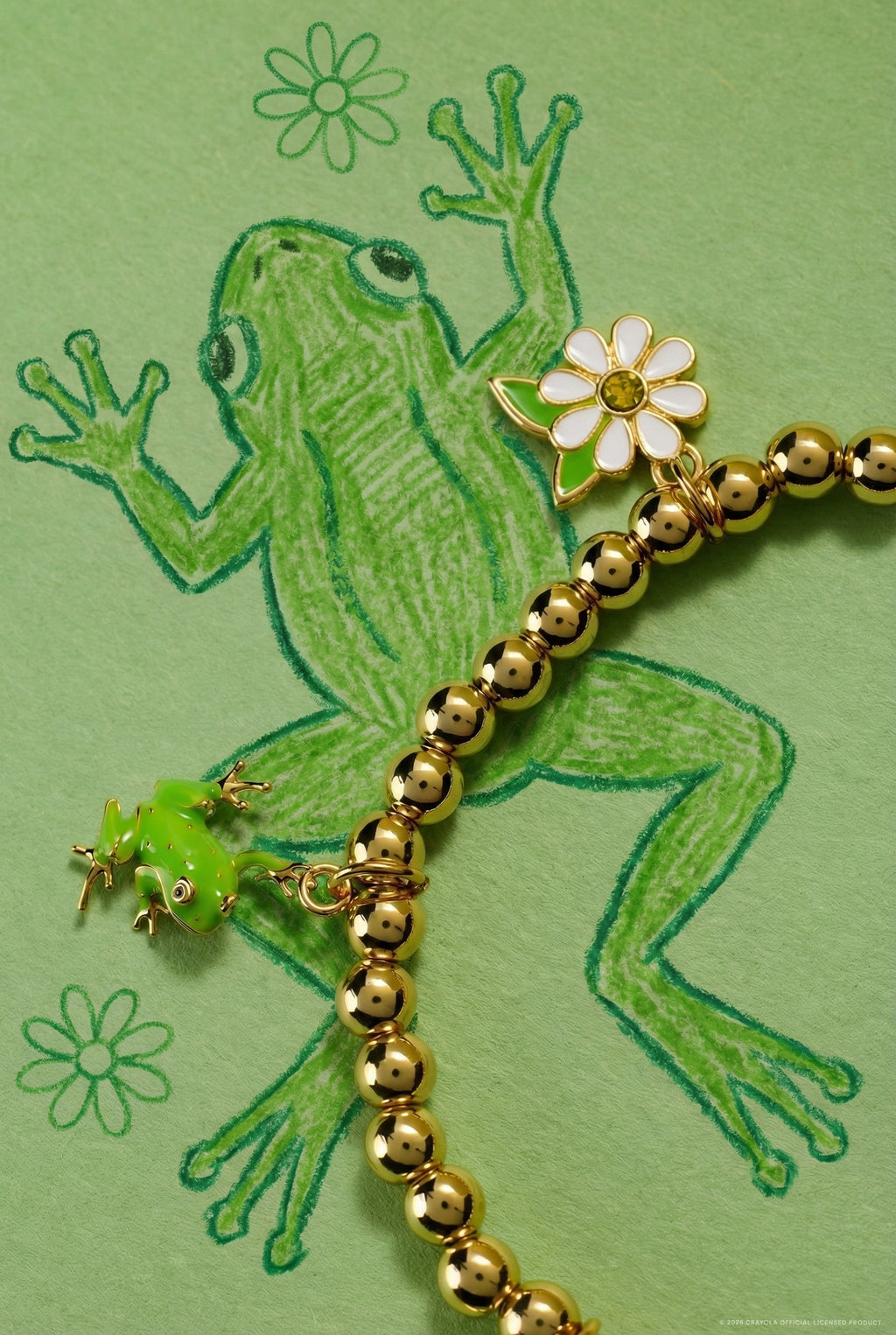 Forest Green Nature Charm Stretch Bracelet with Citrine and Peridot
