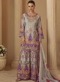 Multicolor printed Anarkali suit in natural crepe silk fabric