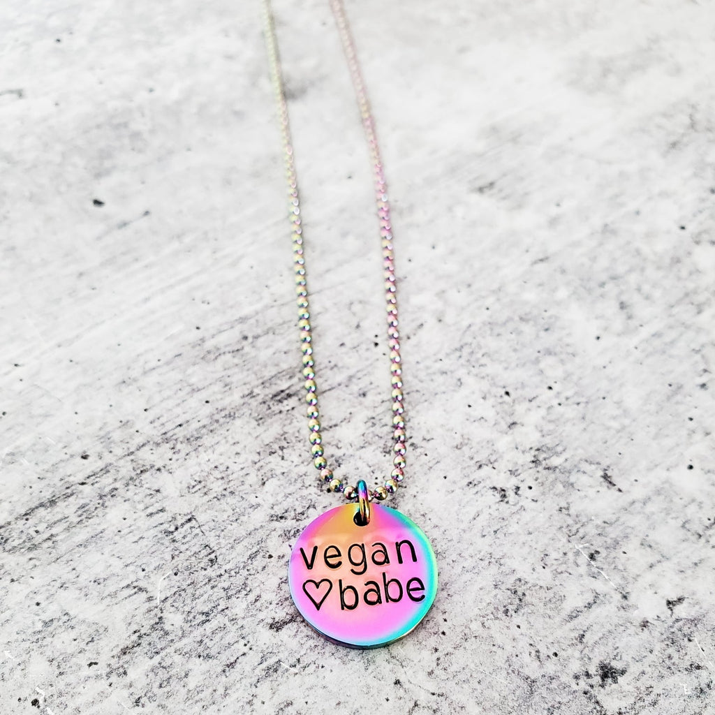 Vegan Rainbow Pendant Necklace