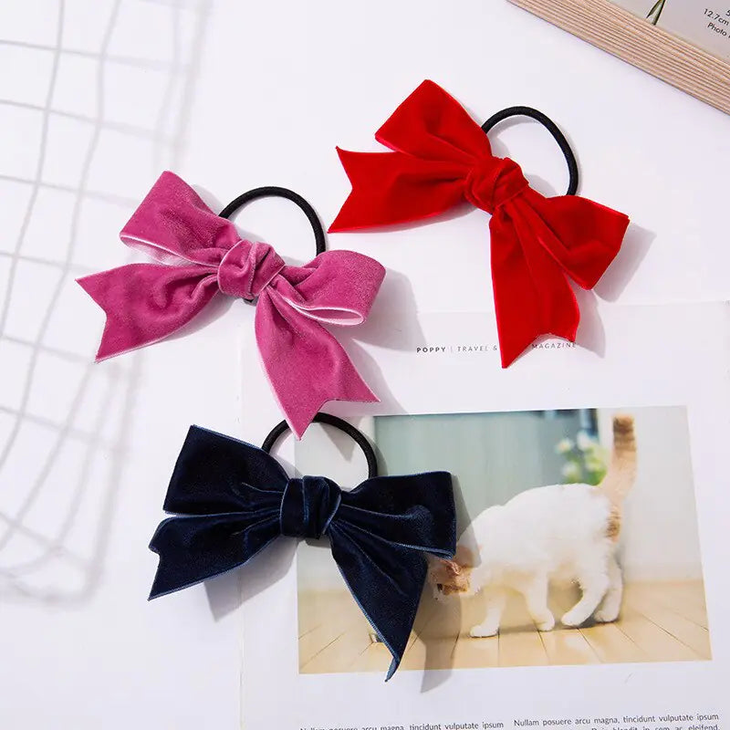 Vintage Velvet Bow Hair Clip  Handmade Spring Clip