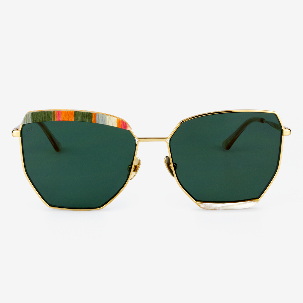 Venice luxury sunglasses crafted from buffalo horn and titanium with polarized lenses.