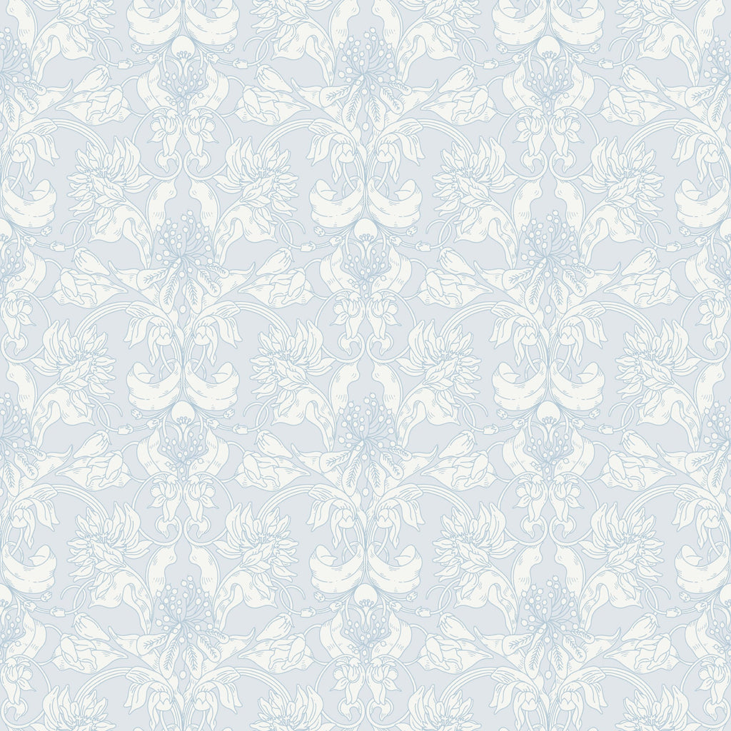 Vera Floral Wallpaper Sage Green and Cream Botanical Wall Art
