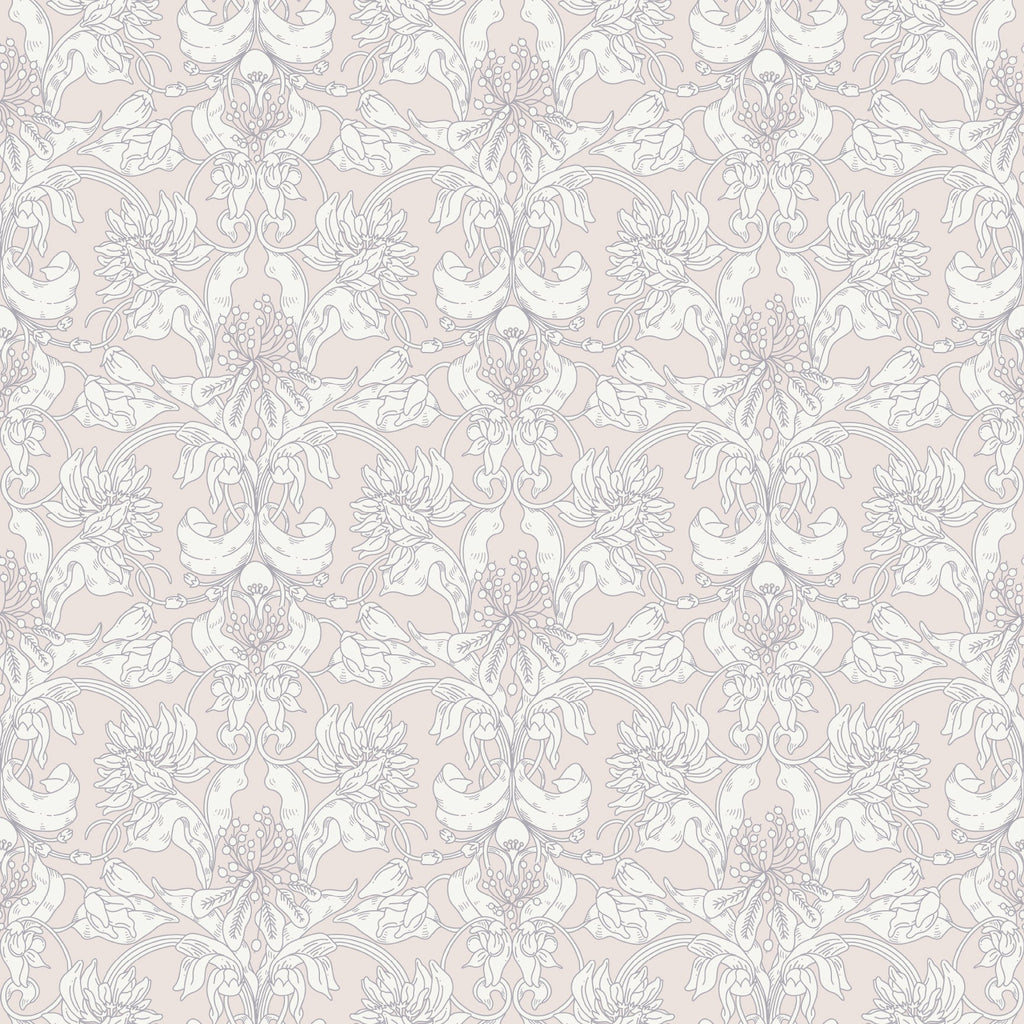Vera Floral Wallpaper Sage Green and Cream Botanical Wall Art