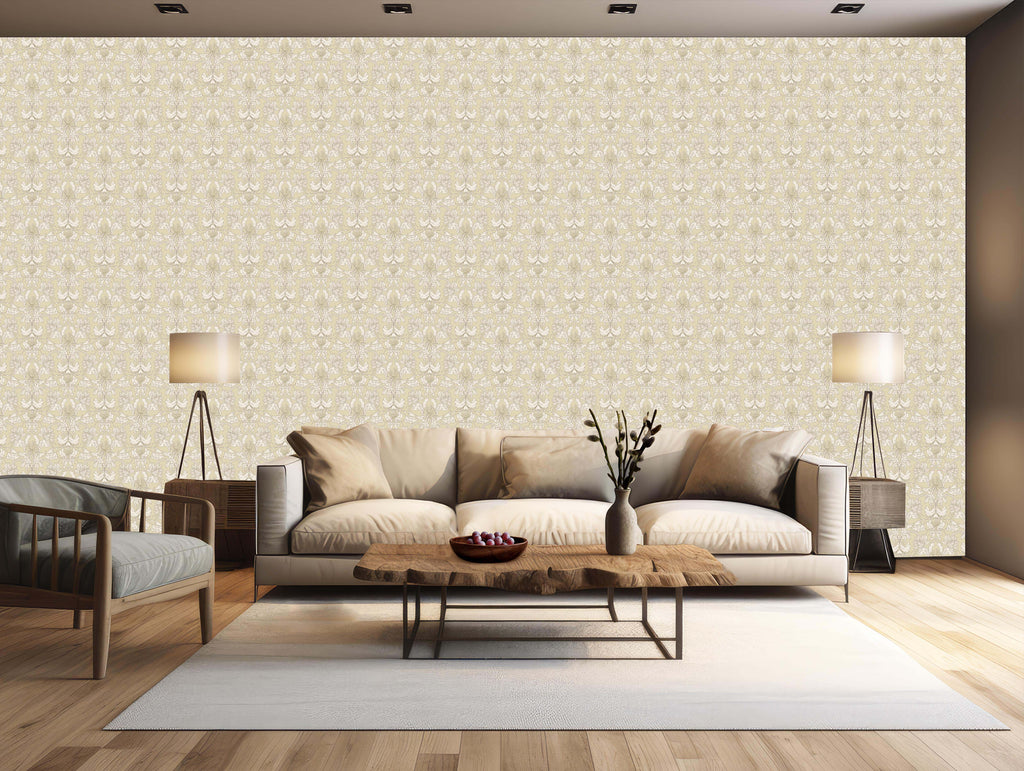 Vera Floral Wallpaper Sage Green and Cream Botanical Wall Art