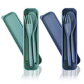 Large Reusable Utensils Set with Case 2 Sets Portable Cutlery Set for Adults Travel Fork Spoon Knife for Camping Work Picnic