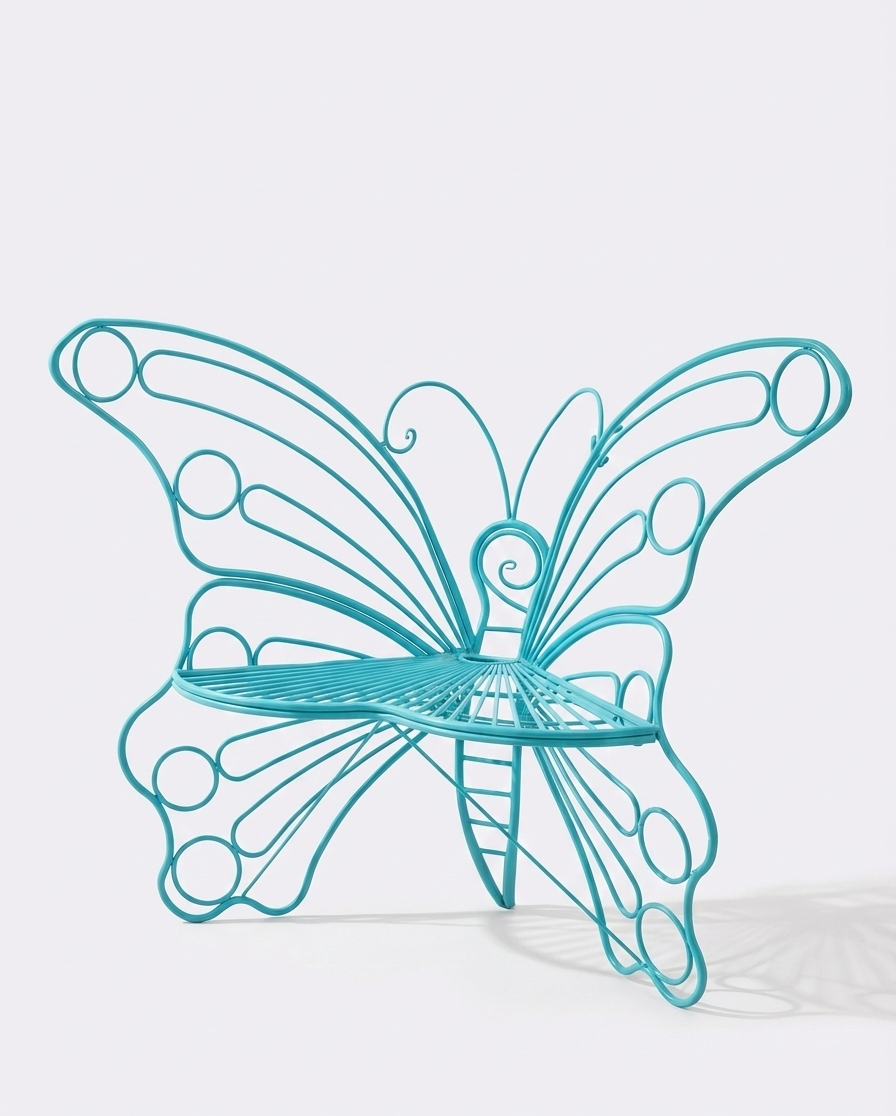 50-Inch Whimsical Garden Bench in Teal, Lavender, or Tan