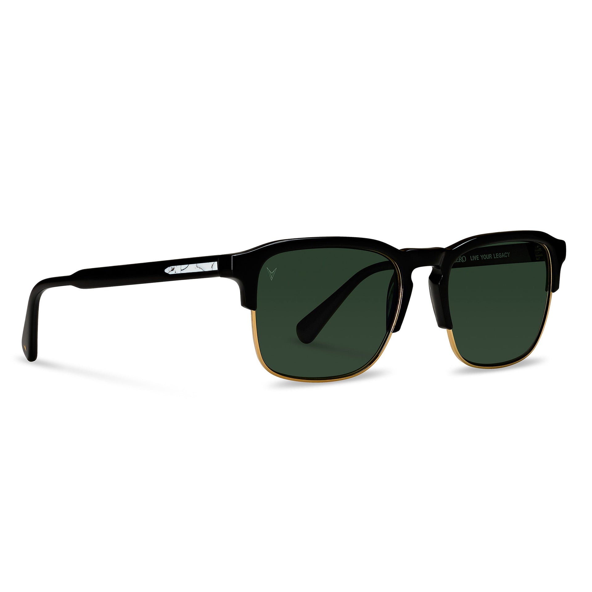 The Villa Jet Black Gold Sunglasses - Sleek Masculine Design