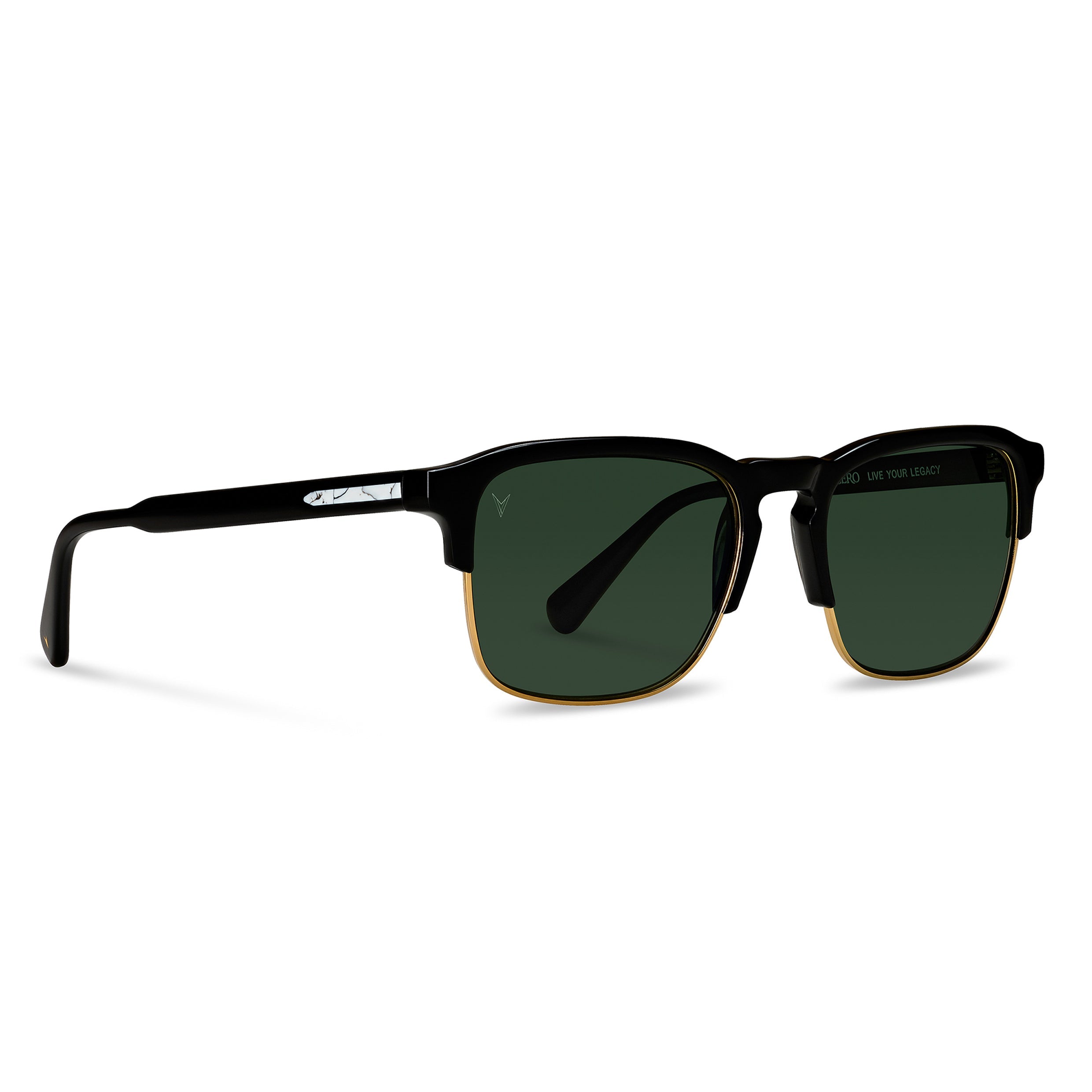 The Villa Jet Black Gold Sunglasses - Sleek Masculine Design