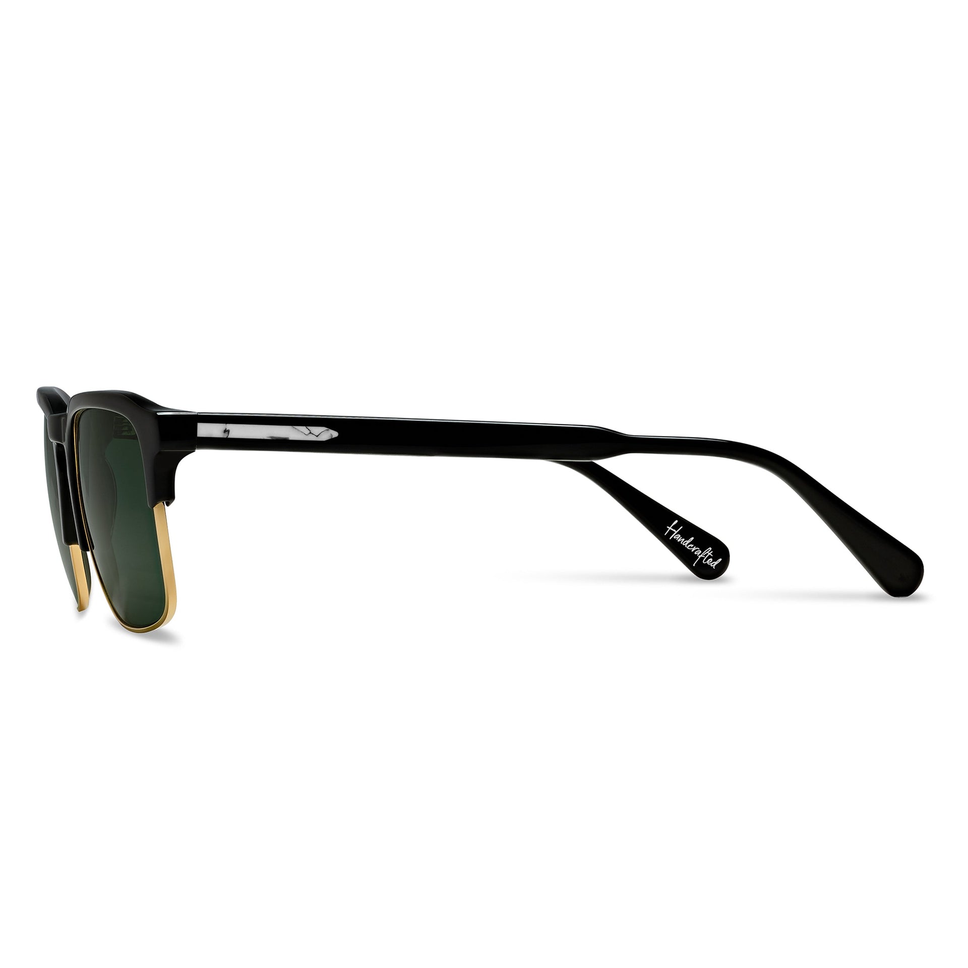 The Villa Jet Black Gold Sunglasses - Sleek Masculine Design