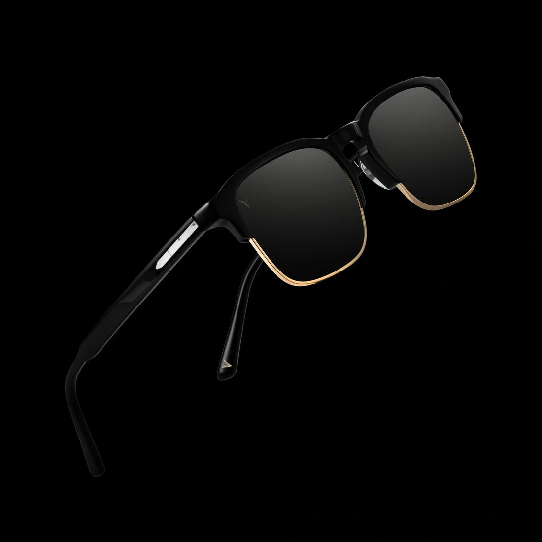 The Villa Jet Black Gold Sunglasses - Sleek Masculine Design