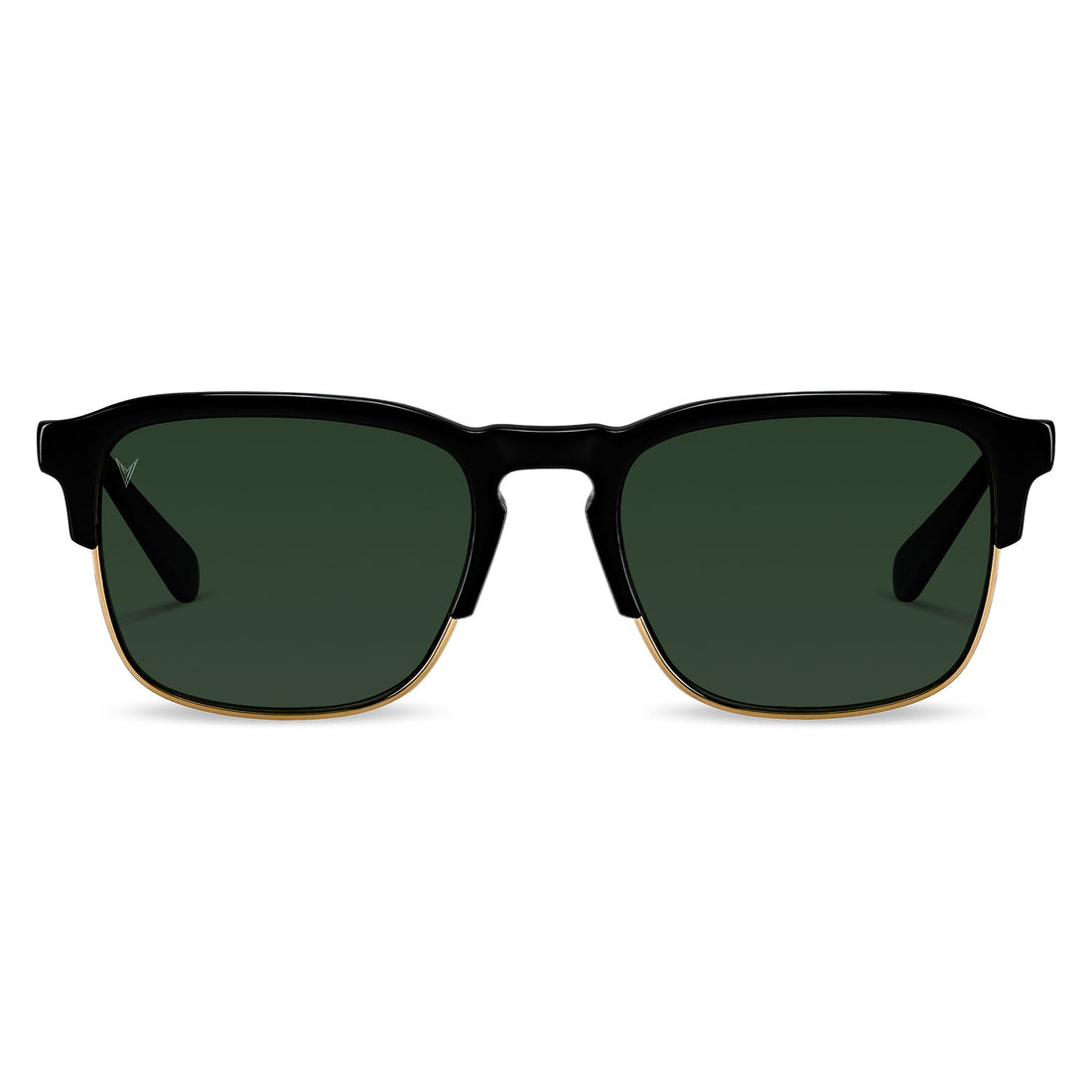 The Villa - Jet Black Gold sunglasses featuring a sleek, masculine frame design.
