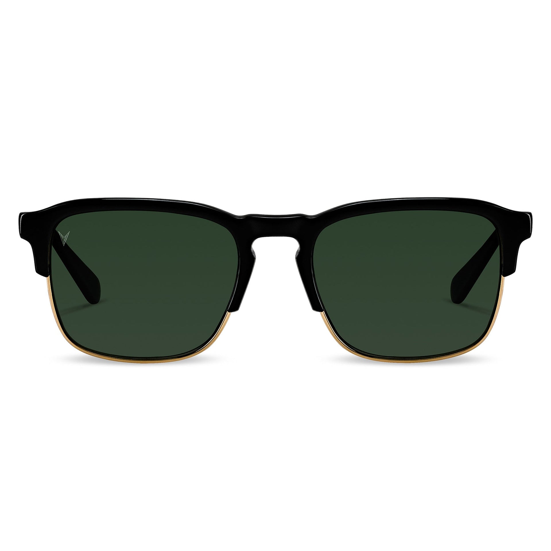 The Villa - Jet Black Gold sunglasses featuring a sleek, masculine frame design.