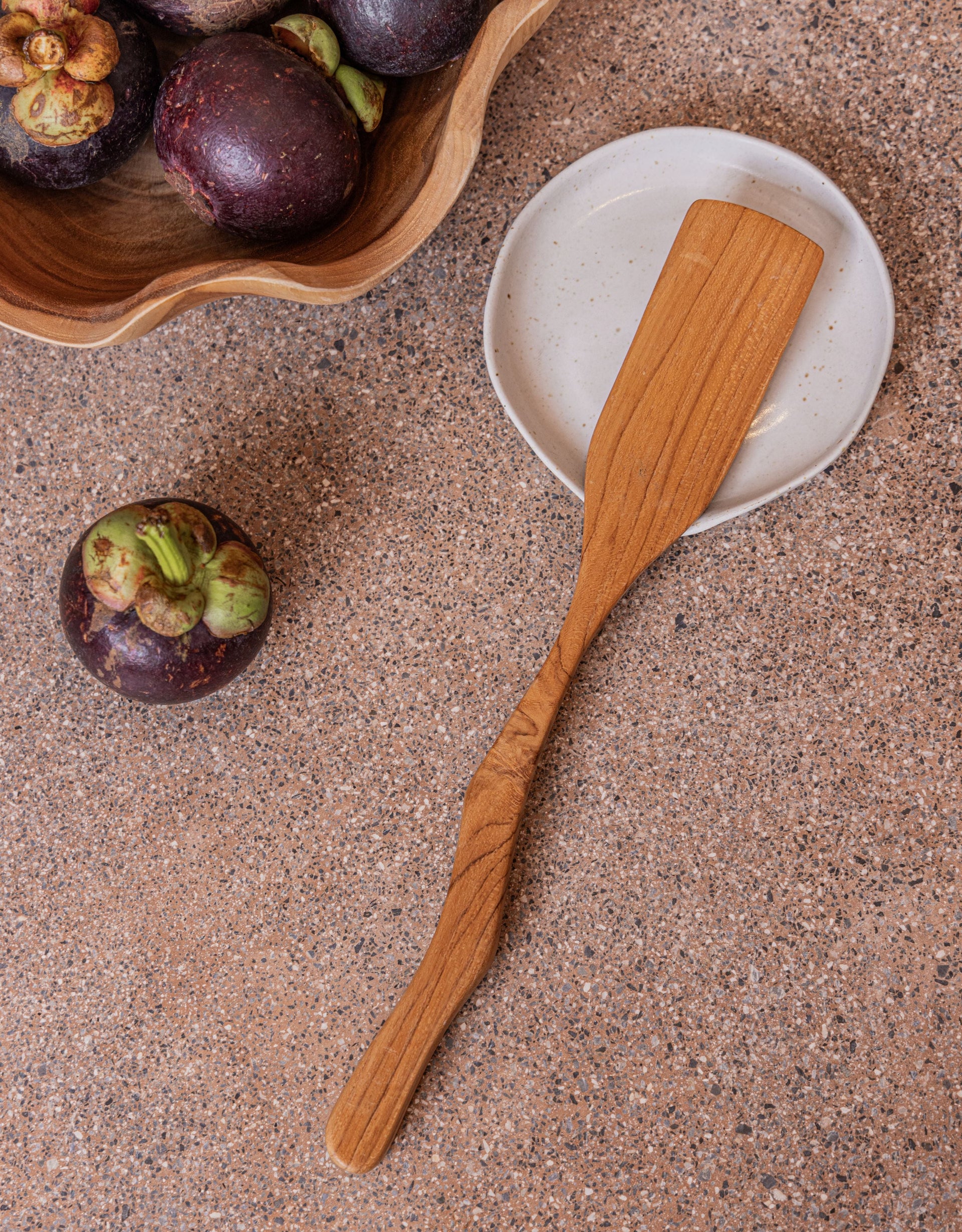 Teak Wavy Spatulas
