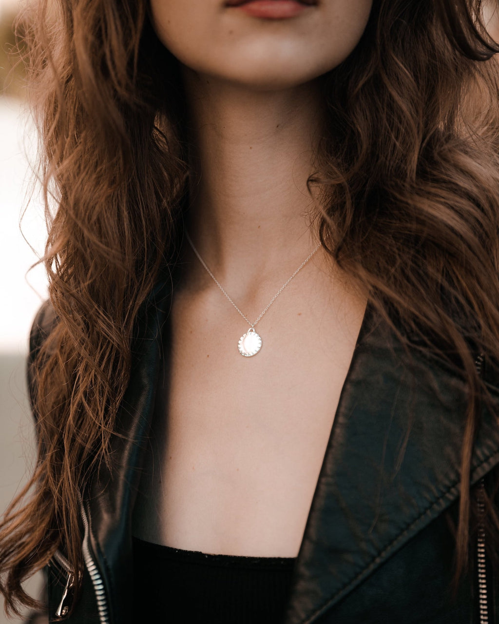 Horizon Pendant Necklace in Polished Sterling Silver