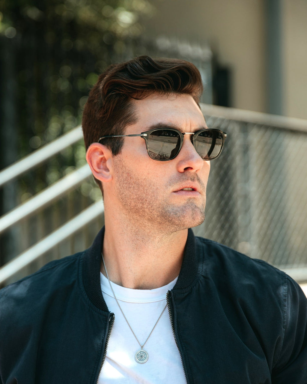 The Oliver Semi Matte Black Polarized Italian Mazzucchelli Frames