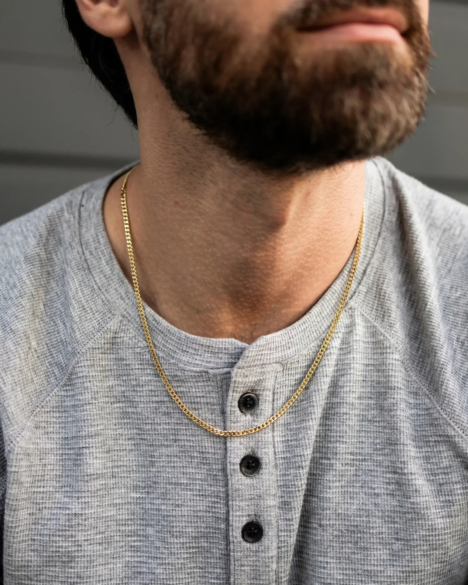 3MM Curb Chain Necklace, 14K Gold Plated Sterling Silver