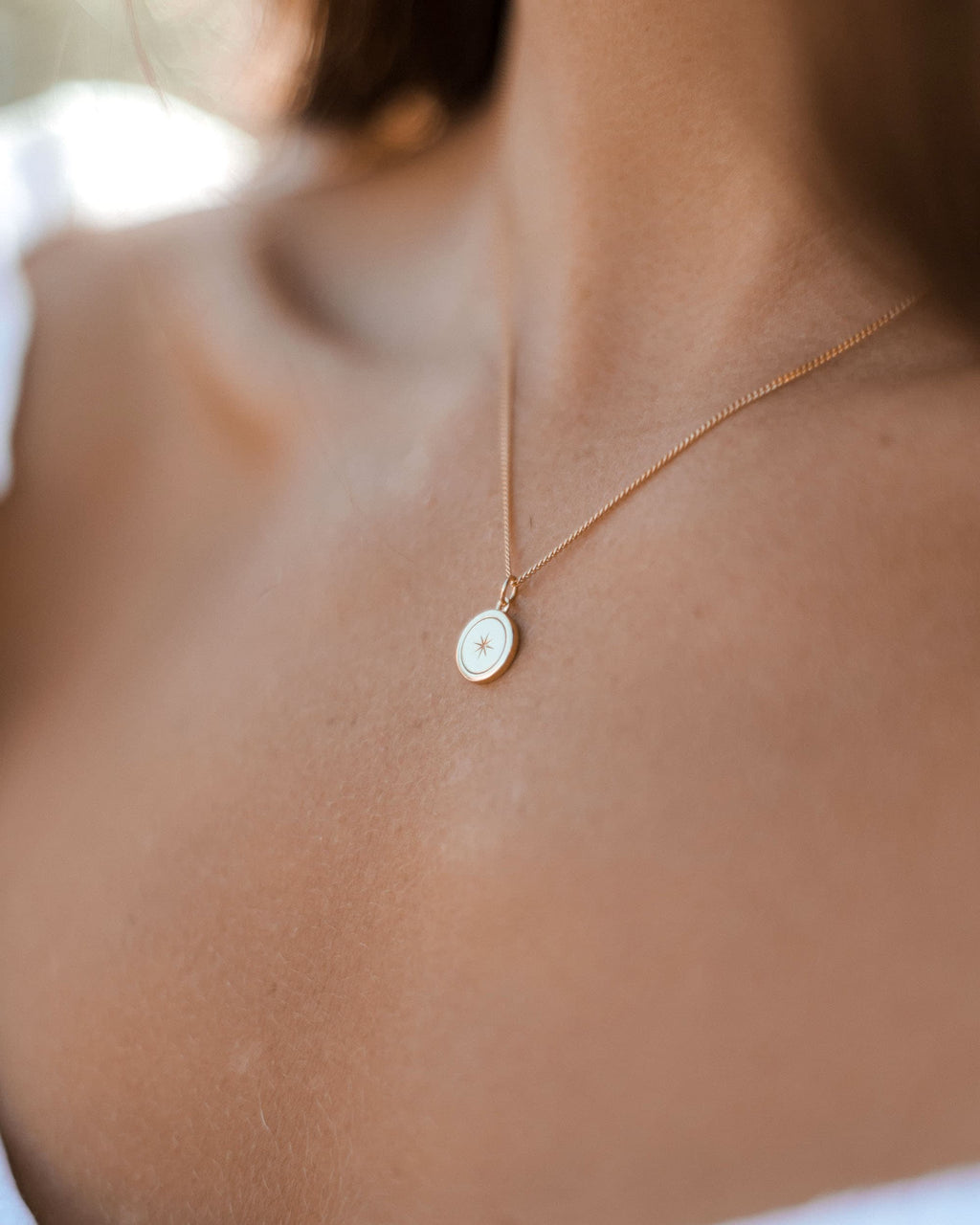 North Star Pendant Necklace in 14k Gold Plated Sterling Silver