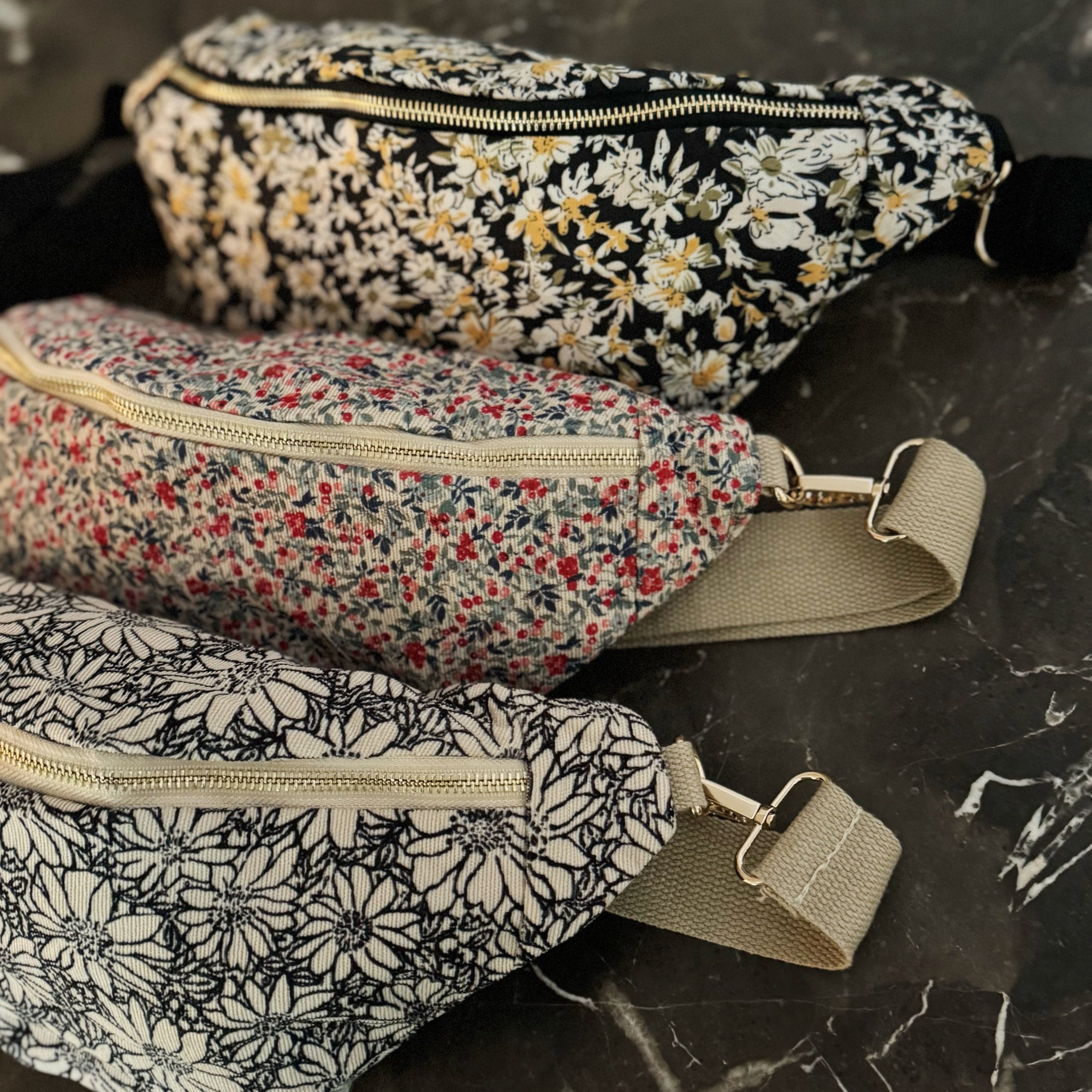 Vintage Floral Sling Bag – Adjustable Crossbody with Wide Strap for All-Day Comfort