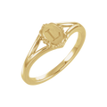Héritage Vintage Engravable Signet Ring in polished gold, minimalist unisex design