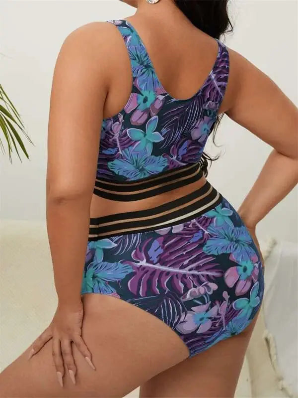 Women's Plus Size High-Waist Bikini Swimwear