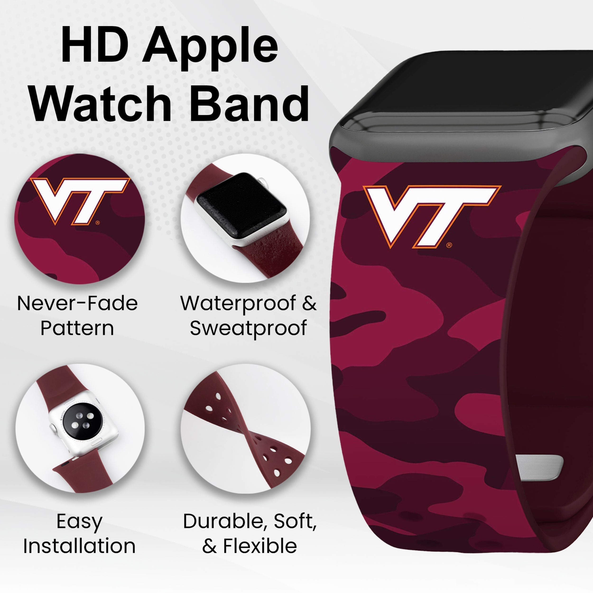 Virginia Tech Hokies HD Apple Watch Band