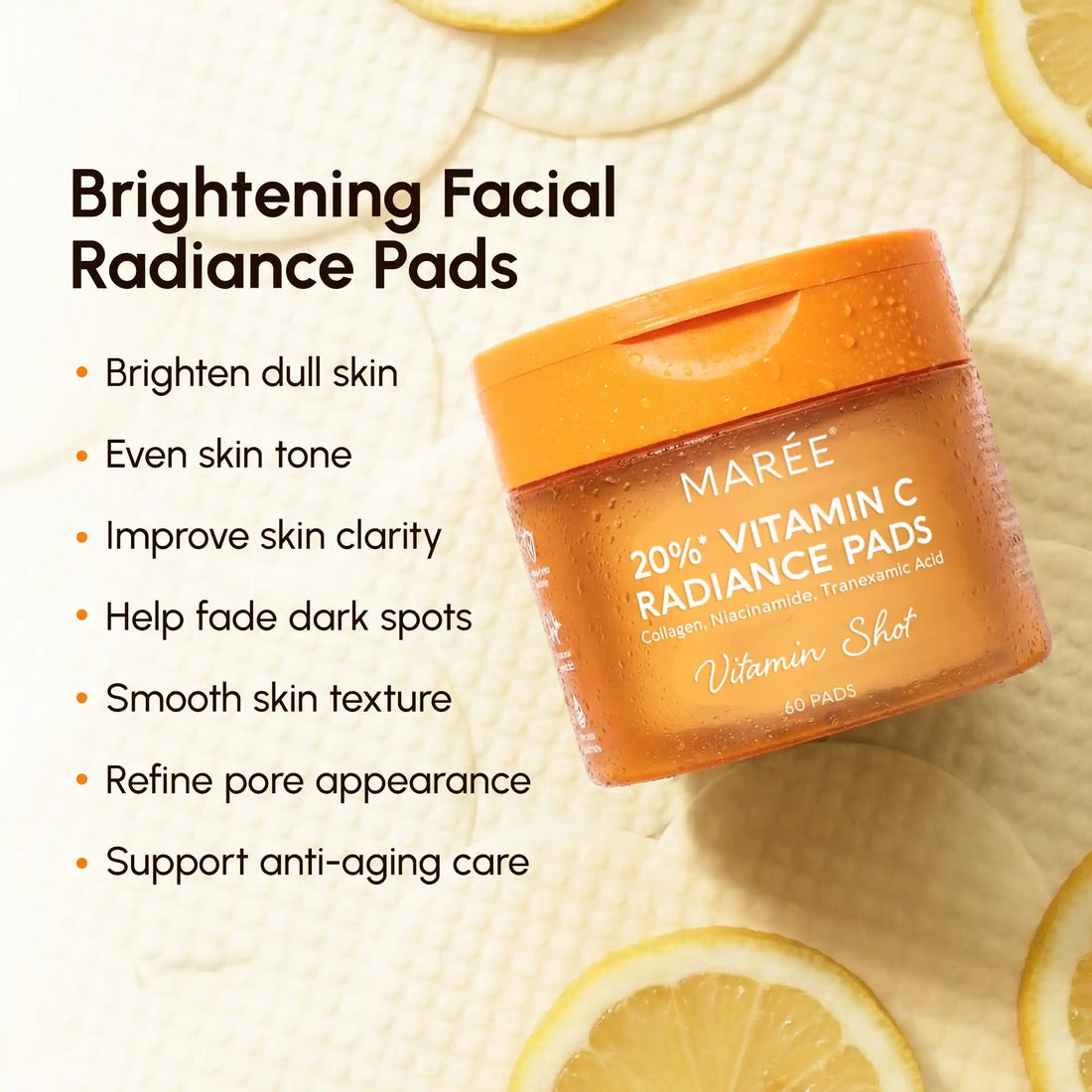20% Vitamin C Radiance Toner Pads for Brightening Dark Spots - Image 3