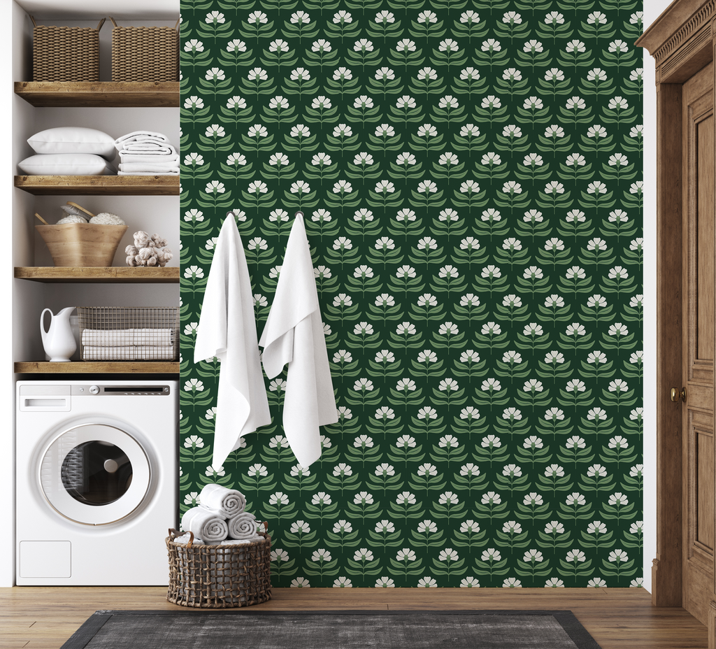 Viv Botanical Wallpaper: Scandi-Boho Floral Wall Art