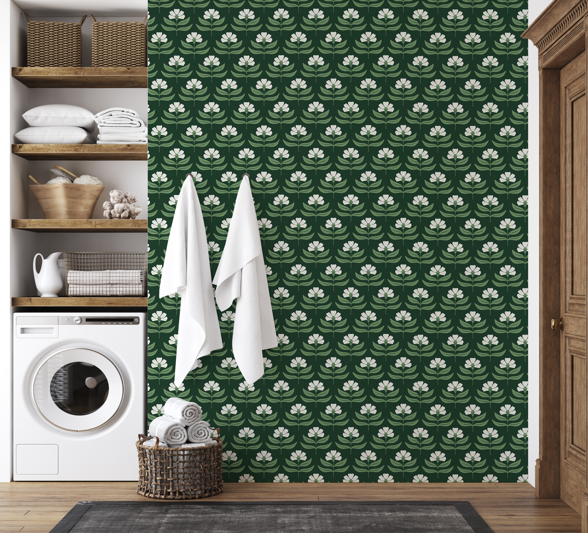 Viv Botanical Wallpaper: Scandi-Boho Floral Wall Art