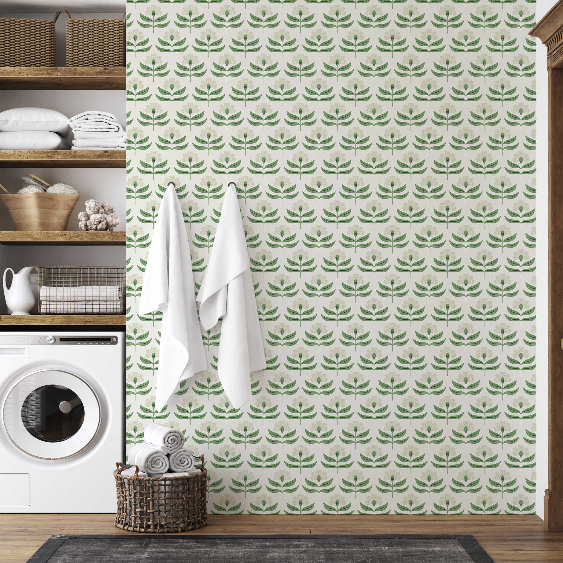 Viv Botanical Wallpaper: Scandi-Boho Floral Wall Art