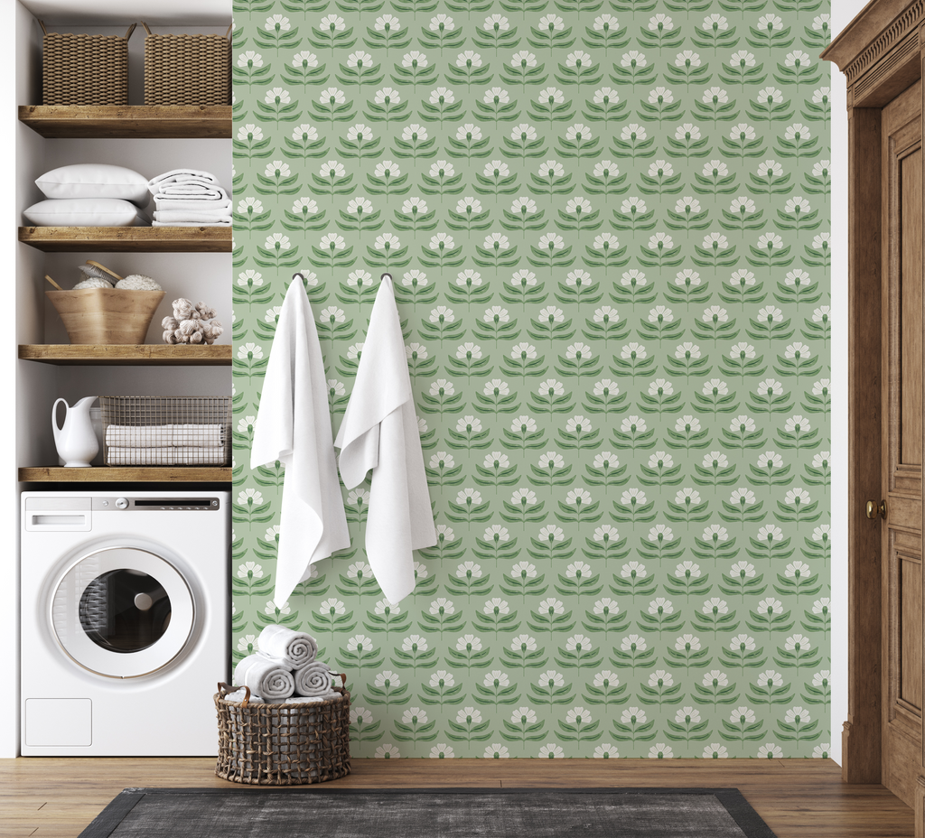 Viv Botanical Wallpaper: Scandi-Boho Floral Wall Art