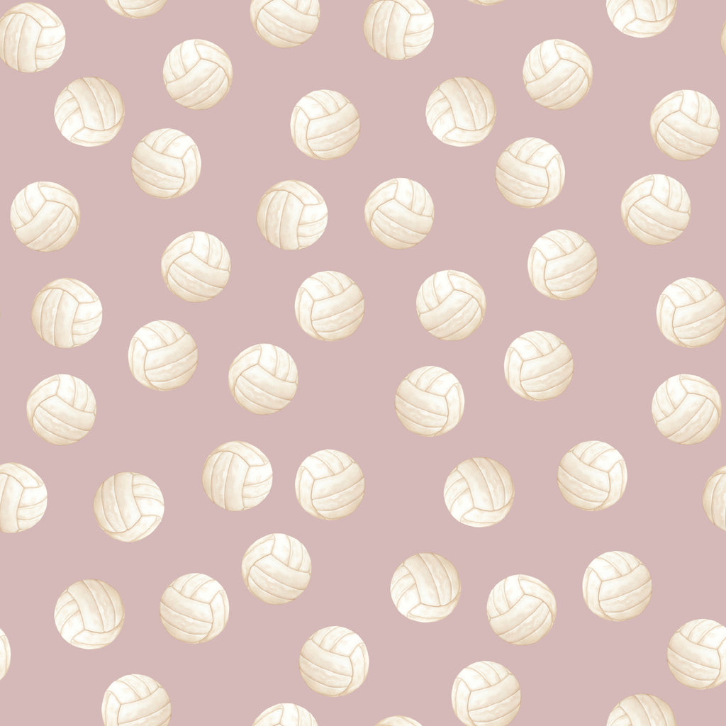 Volley Removable Wallpaper in Dusty-Rose and Off-White