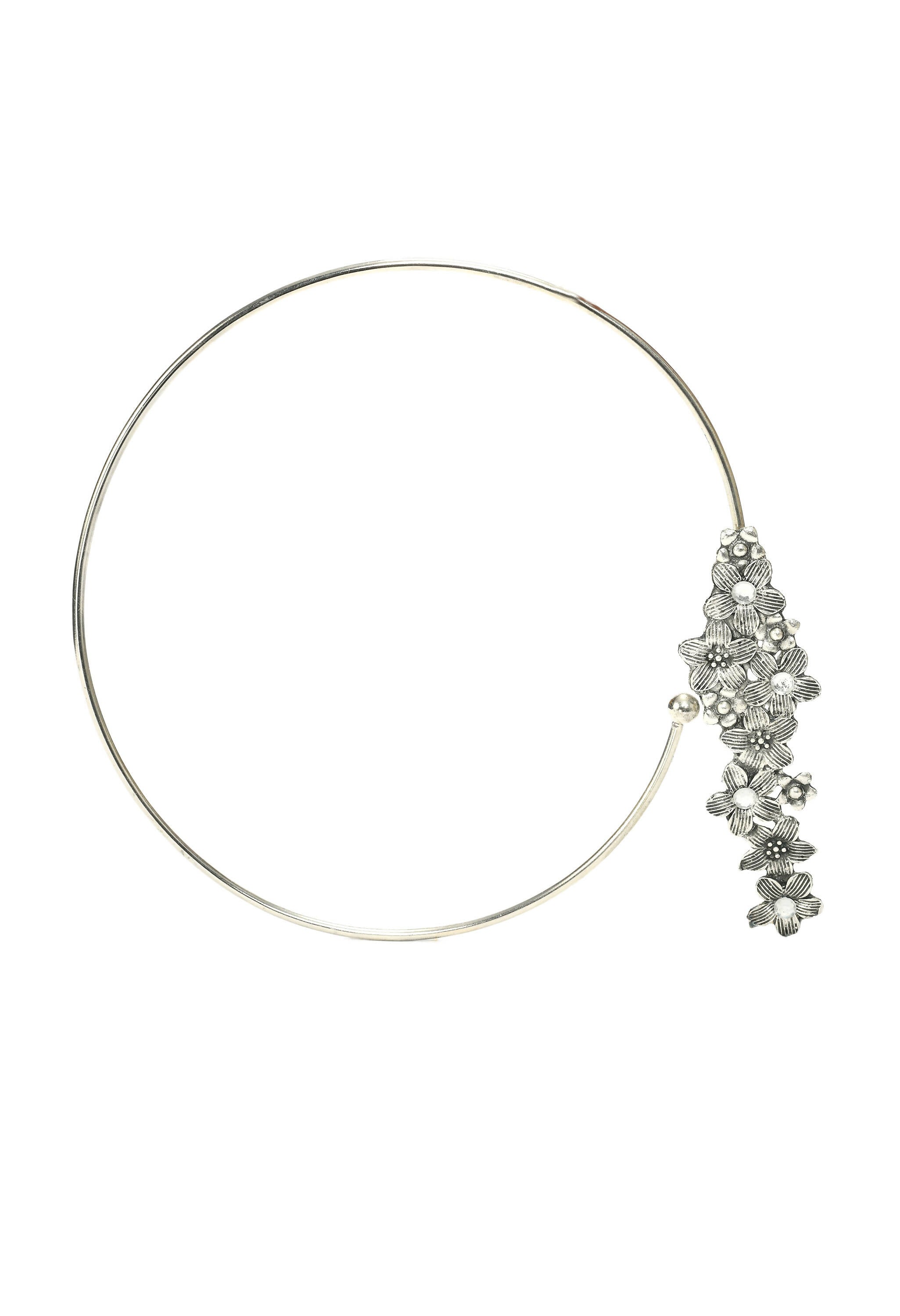 Oxidised Silver-Plated Hasli Design Choker Necklace Set