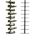 AQAREA Wall Mounted Wine Rack: 9-Bottle Metal Wine Holder - Wall Wine Storage Organizer Shelf