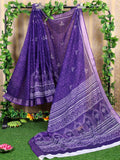 Shree Shyam Fashion violet cotton saree with matching violet blouse