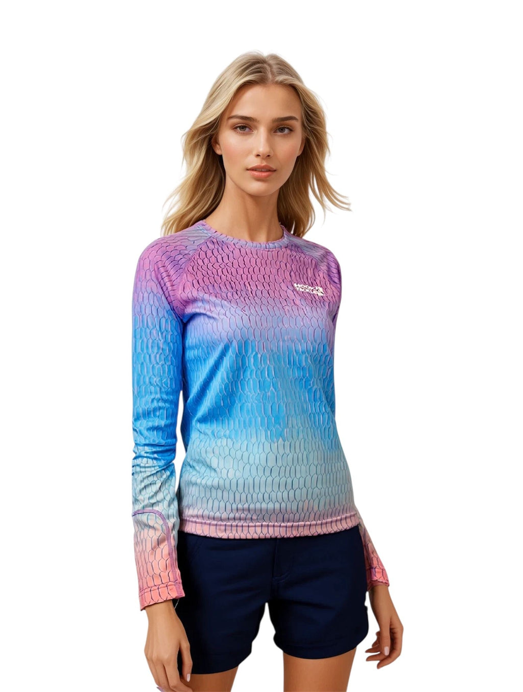 Women's Fish Scale Long Sleeve UV Protection Fishing Shirt - Image 2